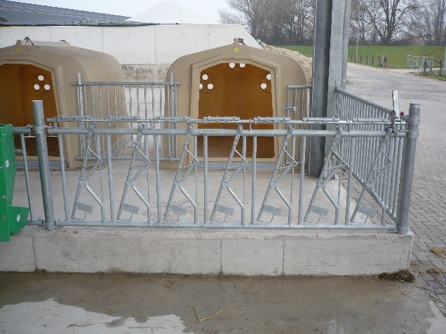 K�lberbereich mit Gruppenh�tten und Auslauf mit Sicherheits-Fre�gittern